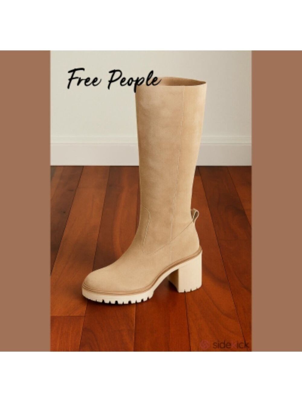 Free People Cream Over the Knee Boots Size 10.5